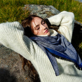 Silky Herringbone Large Triangle Scarf