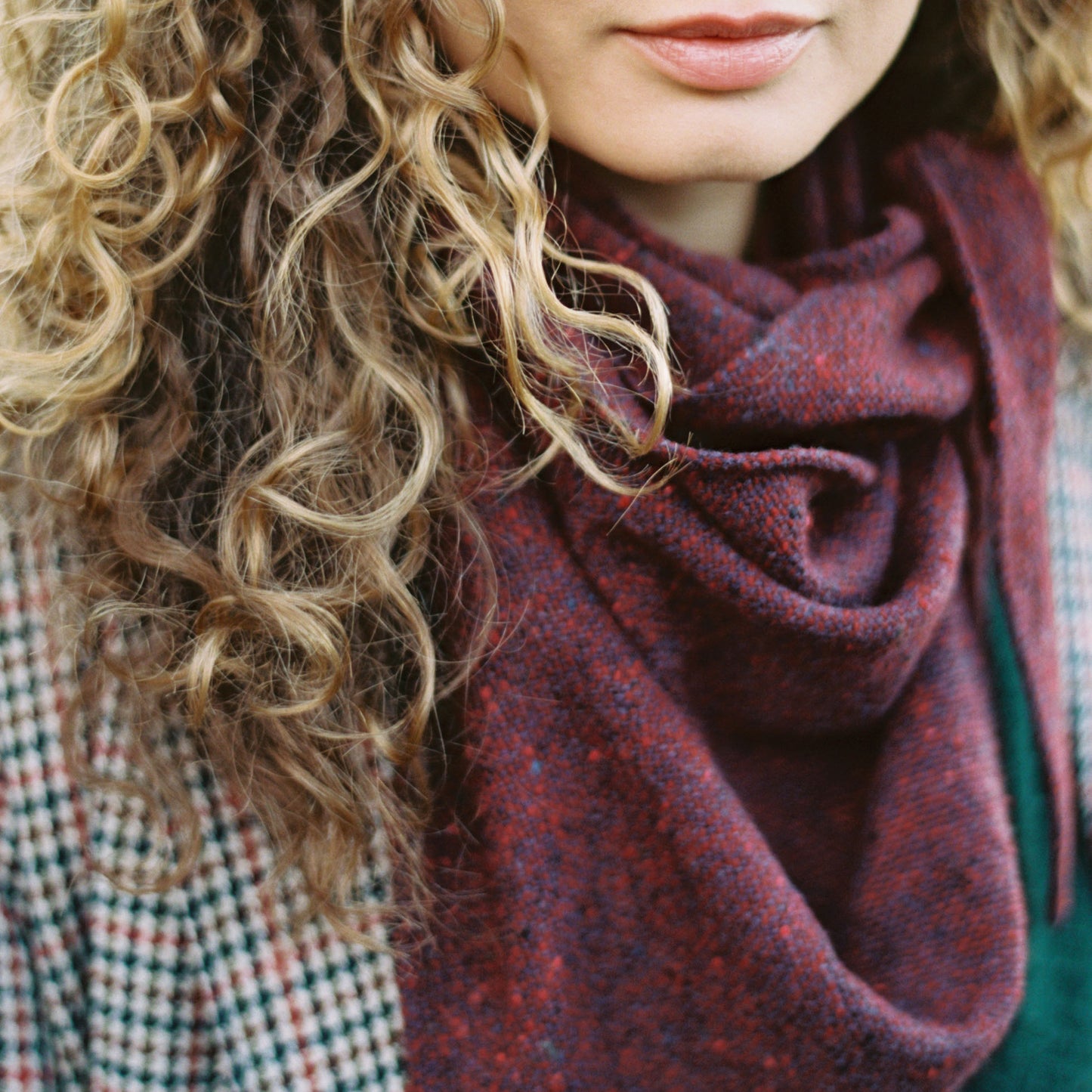 Large Fleck Plain Weave large triangle scarf