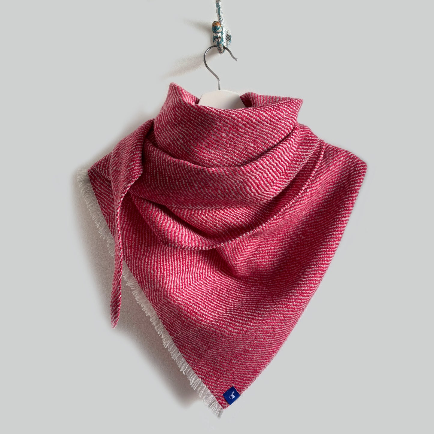 Silky herringbone light large triangle scarf