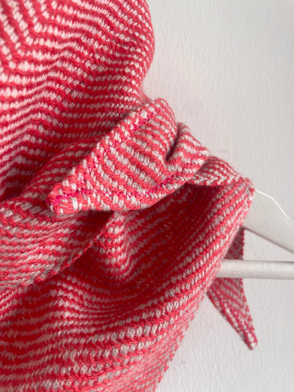 Silky herringbone light large triangle scarf