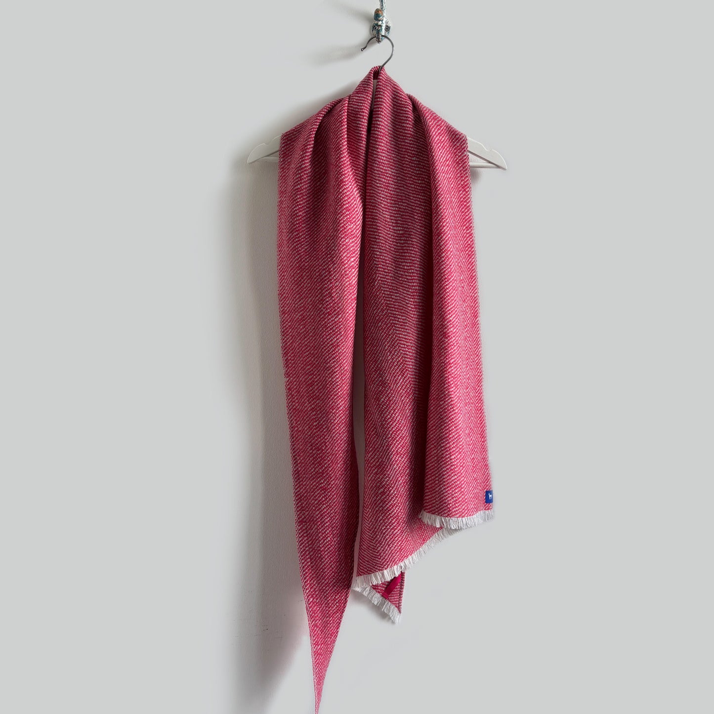 Silky herringbone light large triangle scarf