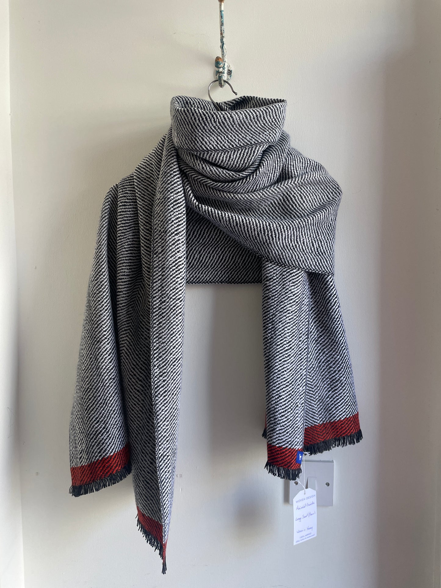 Herringbone silky dark large scarves