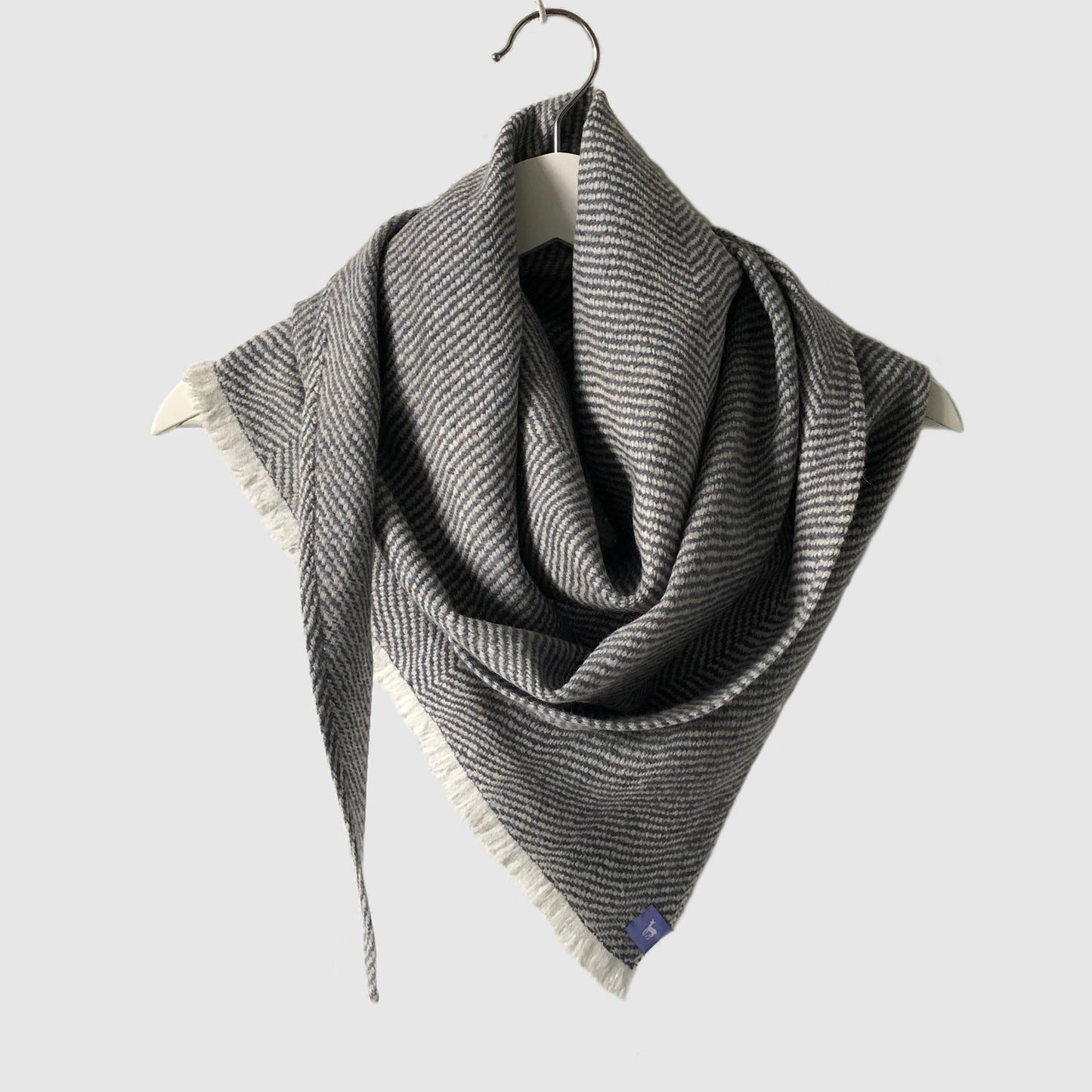 Large Pure Merino Lambswool Twill Triangle Scarves