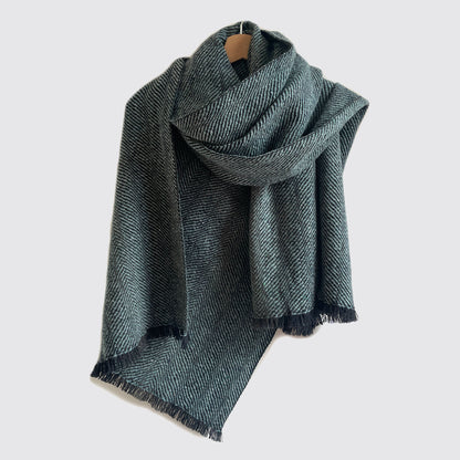 Herringbone fleck large scarf/shawl